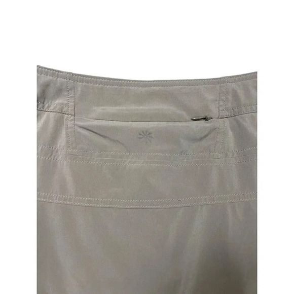 ATHLETA Lightweight Tan Beige Fit & Flare Mini Skirt Size 14 Built in Shorts - Picture 5 of 7
